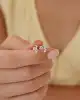 Beyaz Altın Taşlı Küpe