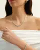 Beyaz Altın Taşlı Küpe