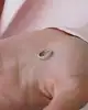 Beyaz Altın Taşlı Mini Halka Küpe