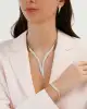 Beyaz Altın Taşlı V Bileklik