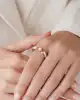 Beyaz Mineli Altın Yüzük