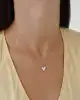 Beyaz Mineli Kalp Kolye