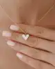 Beyaz Mineli Kalp Kolye