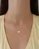 Beyaz Mineli Kalp Kolye