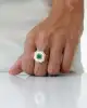 Beyaz Mineli Yeşil Taşlı Yüzük