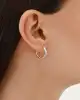 Beyaz ve Sarı Altın Detaylı Halka Küpe