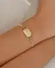 Çizgi Desen Altın Bileklik