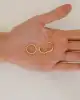 Çizgi Desenli Altın Halka Küpe