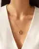 Damla Model Taşlı Altın Kolye