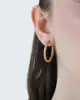Desenli Altın Halka Küpe