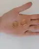 Geometrik Formlu Taşlı Halka Küpe