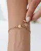 İkili Kalp Sallantılı Altın Bileklik
