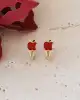 Kırmızı Mineli Elma Çocuk Küpe