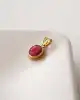 Kırmızı Taşlı Oval Kolye Ucu