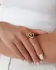 Kutup Yıldızı Siyah Mineli Kalkan Yüzük
