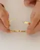 Lila Mineli Altın Kelepçe Bileklik