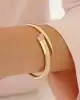 Lila Mineli Altın Kelepçe Bileklik