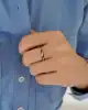 Mavi Mineli Altın Burgu Yüzük