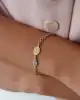 Mavi Mineli Mottolu Altın Bileklik