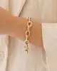 Mineli Altın Oval Ataç Bileklik