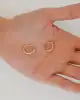 Mini Çiçekli Altın Halka Küpe