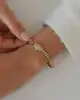 Mini Dörtgen Taşlı Altın Bileklik