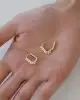 Mini İncili Dörtgen Küpe