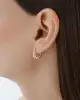 Mini İncili Dörtgen Küpe