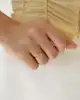 Mini Renkli Taşlı Altın Yonca Yüzük