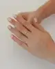 Mini Sıra Damla Taşlı Altın Yüzük