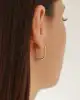 Mini Taşlı Altın Dörtgen Küpe