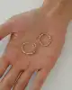 Mini Taşlı Altın Halka Küpe