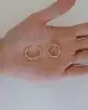 Mini Taşlı Altın Halka Küpe
