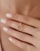 Mini Taşlı Halka Kolye