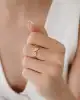 Mini Taşlı Yaprak Yüzük