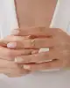 Mini Taşlı Yaprak Yüzük