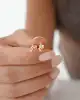 Mini Taşlı Zigzag Altın Küpe
