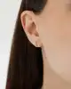 Mini Taşlı Zigzag Altın Küpe