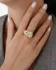 Mix Baget Taşlı Altın Yüzük