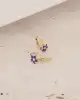 Mor Çiçekli Altın Çocuk Küpe