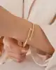 Oval Taşlı Altın Kelepçe Bileklik