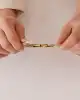 Oval Taşlı Altın Kelepçe Bileklik