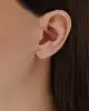 Pembe Mineli Mini Kalp Küpe