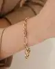 Pembe Taş Detaylı Zincir Bileklik