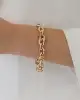 Pembe Taşlı Altın Zincir Bileklik