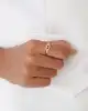 Pembe Taşlı Dörtgen Yüzük