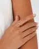 Pembe Taşlı Dörtgen Yüzük
