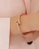 Pembe Taşlı Twist Kelepçe Bileklik