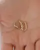 Renkli Taşlı Altın Dörtgen Küpe