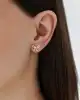 Rose Altın Taşlı Kelebek Küpe